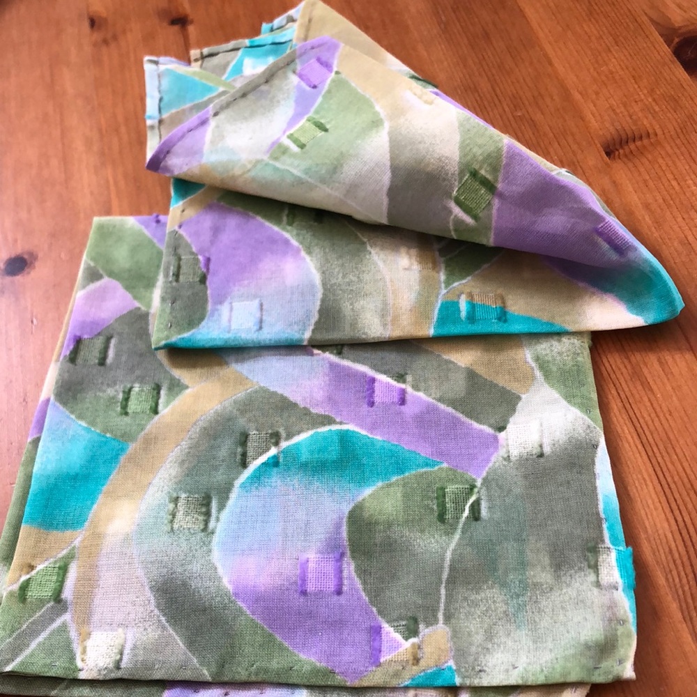 Pocket square. Spring colors. Hand stitched, new